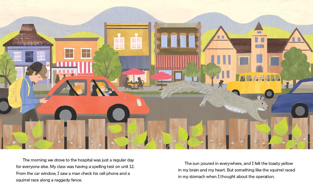 When Bryn's Ear Went Quiet scene showing family driving to hospital